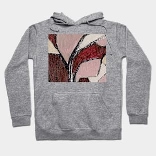 Rose Bordeaux Beige Abstract Art Hoodie